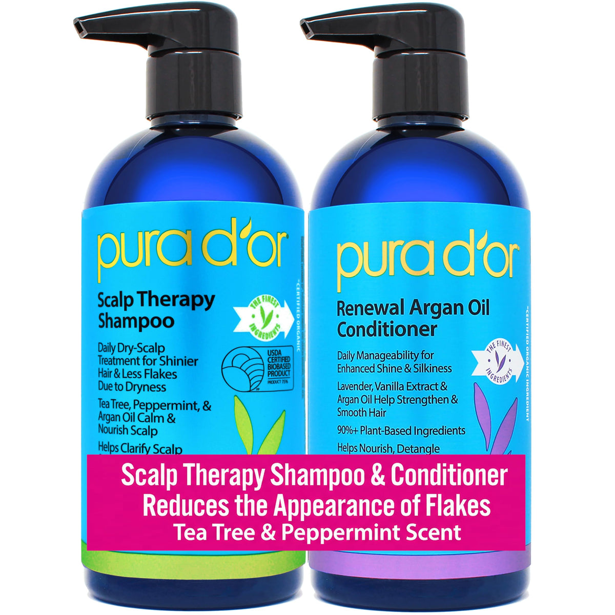 PURA D'OR Scalp Therapy Shampoo 16oz front view