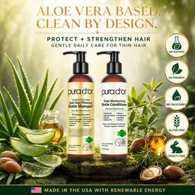 PURA D'OR shampoo and conditioner set with natural ingredients