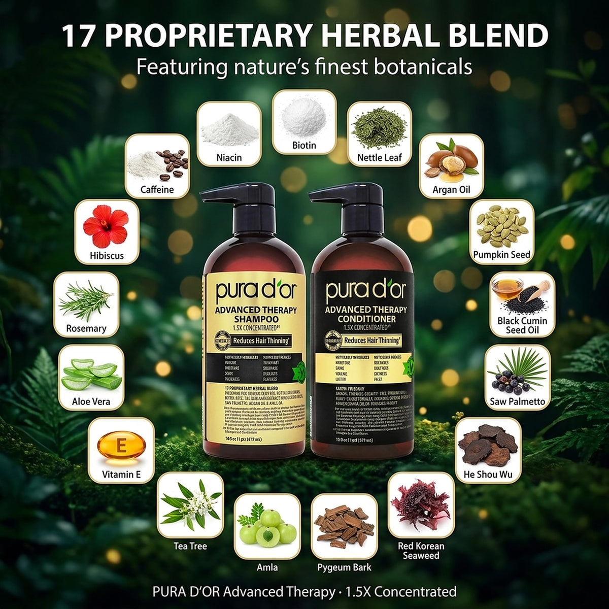 PURA D'OR shampoo application on hair