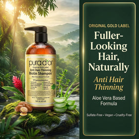 PURA D'OR shampoo back view showing details