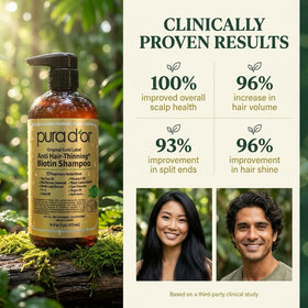 PURA D'OR shampoo ingredients list on packaging