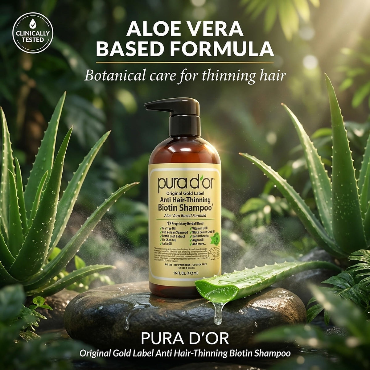 PURA D'OR shampoo texture close-up