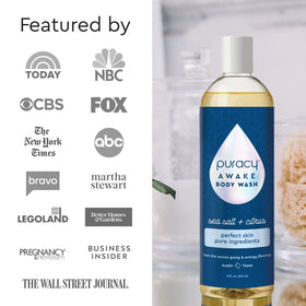 Puracy AWAKE Body Wash Citrus Sea Salt with bubbles