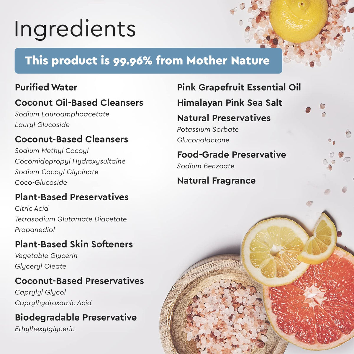 Puracy AWAKE Body Wash Citrus Sea Salt with citrus fruits