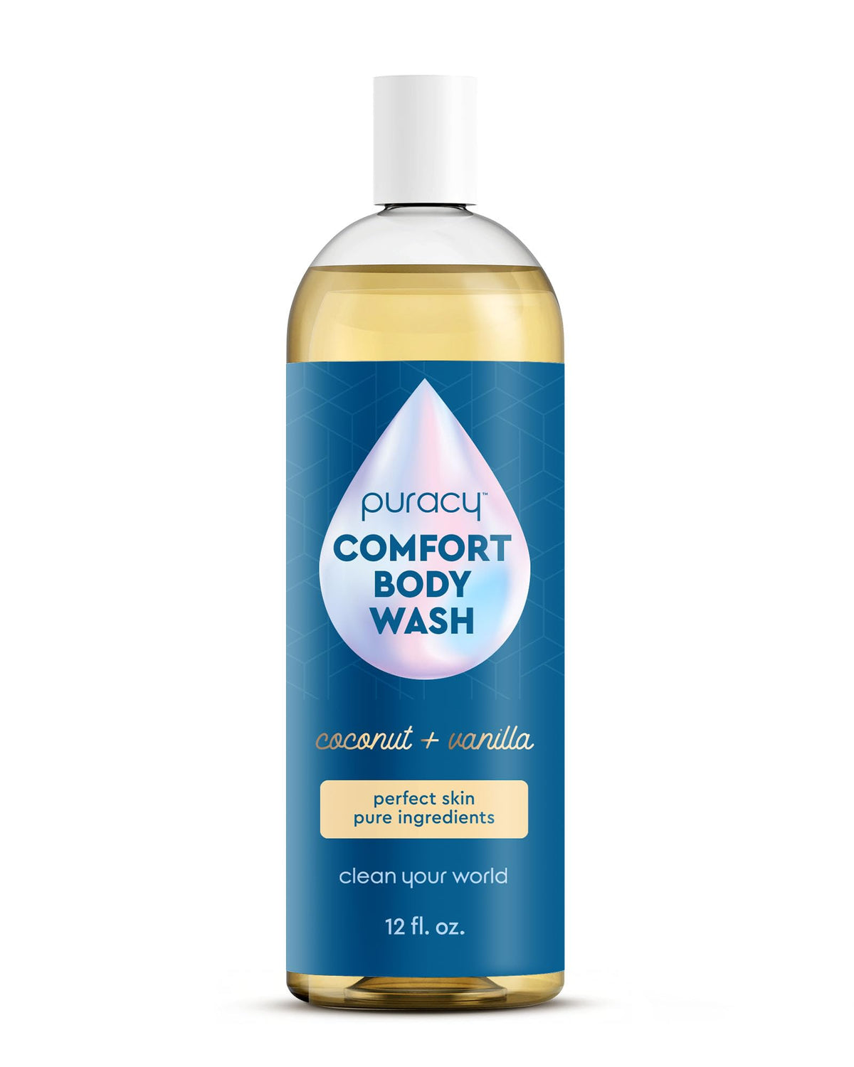 Puracy Body Wash Coconut Vanilla 12 oz front view