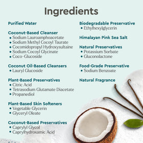 Puracy Body Wash Coconut Vanilla 48 oz refill bottle with coconut and vanilla ingredients