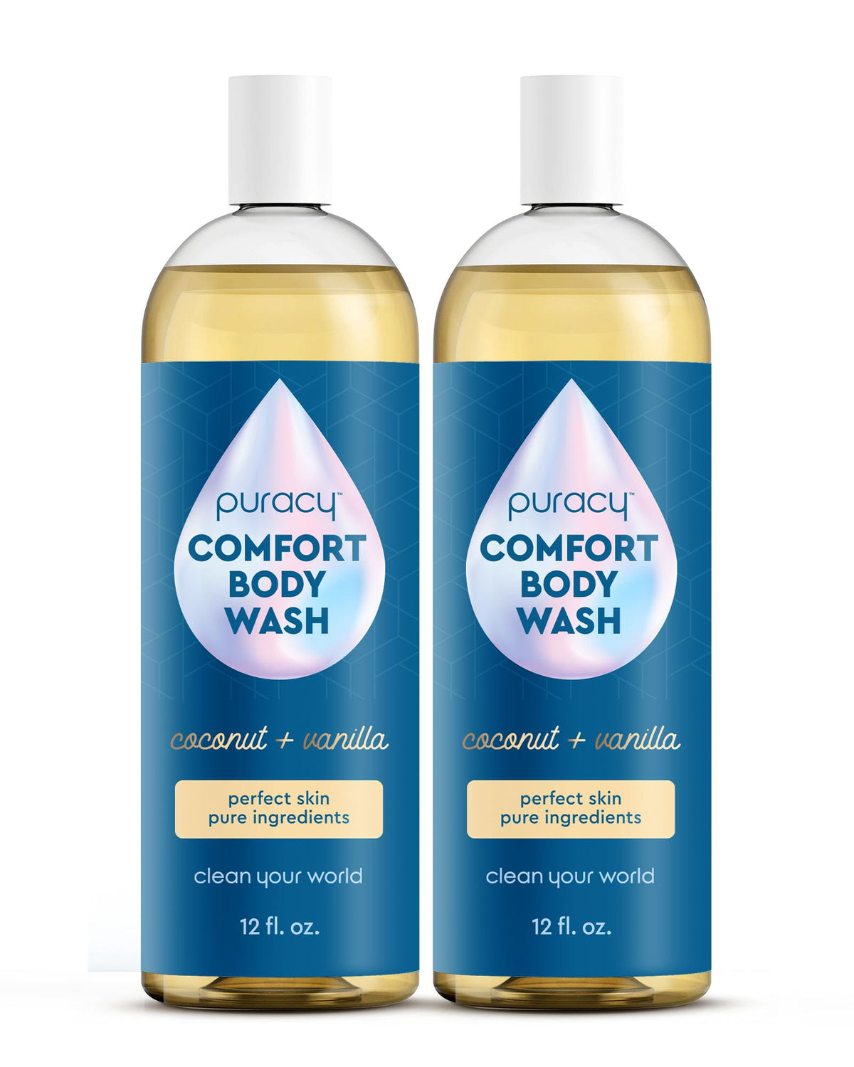 Puracy Natural Body Wash 12 fl oz Coconut & Vanilla front view