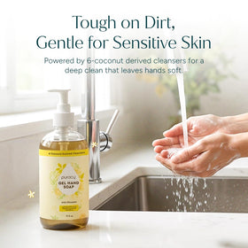 Puracy Organic Hand Soap Yuzu Blossom lifestyle scene with hands