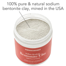 Pure Body Naturals Bentonite Clay Powder 8 oz jar top view