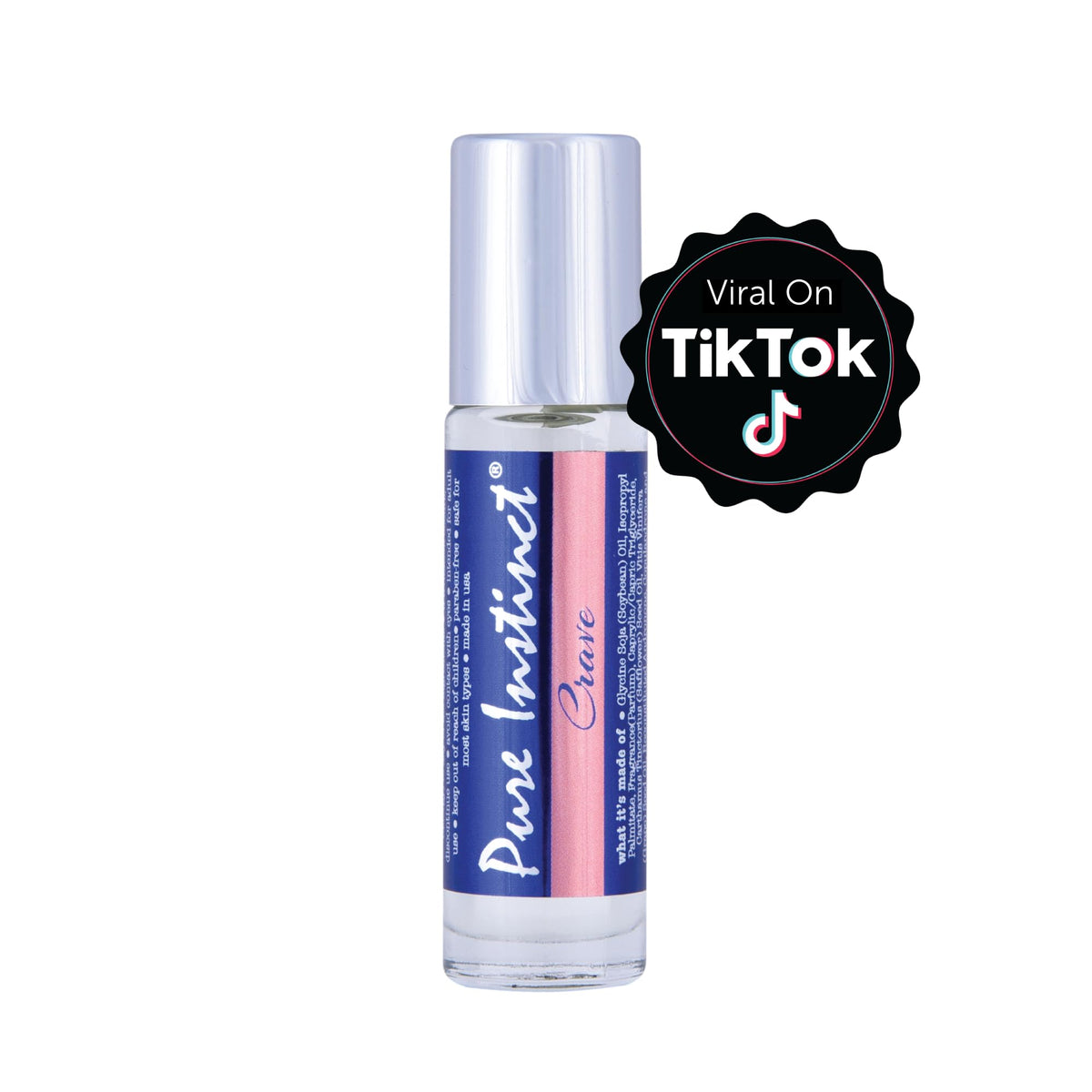 Pure Instinct pheromone roll-on cologne bottle with cap