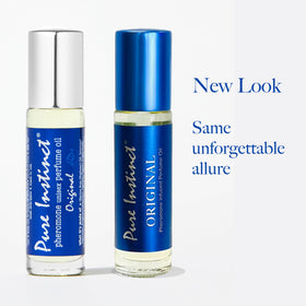 Pure Instinct Roll-On Pheromone Perfume 3-Pack bottles on a table