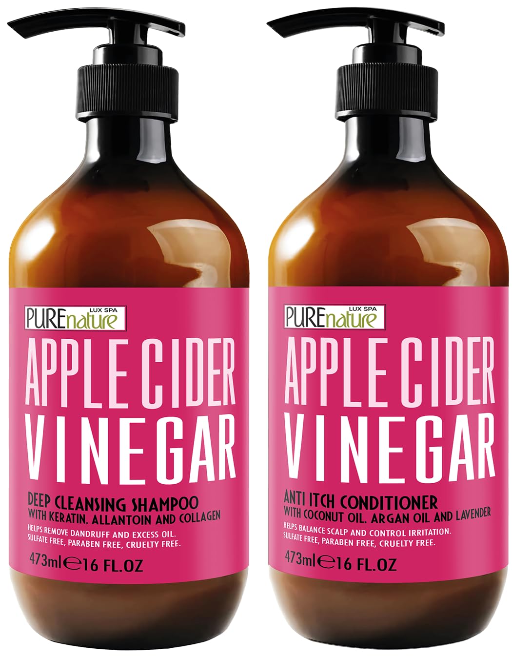 PURE NATURE LUX SPA Apple Cider Vinegar Shampoo front view