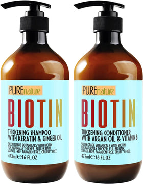 PURE NATURE LUX SPA Biotin Shampoo and Conditioner Set front view