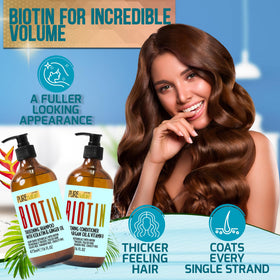 PURE NATURE LUX SPA Biotin Shampoo bottle with label