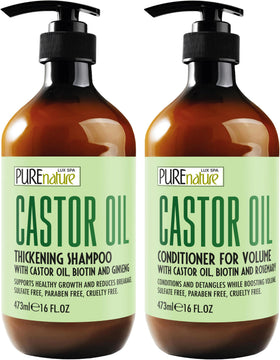 PURE NATURE LUX SPA Castor Oil Shampoo and Conditioner Set front view