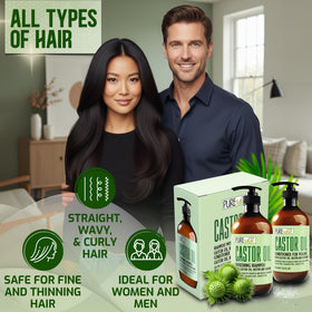 PURE NATURE LUX SPA Castor Oil Shampoo and Conditioner Set packaging