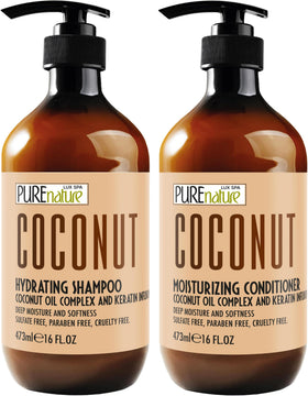 PURE NATURE LUX SPA Coconut Shampoo and Conditioner Set front view