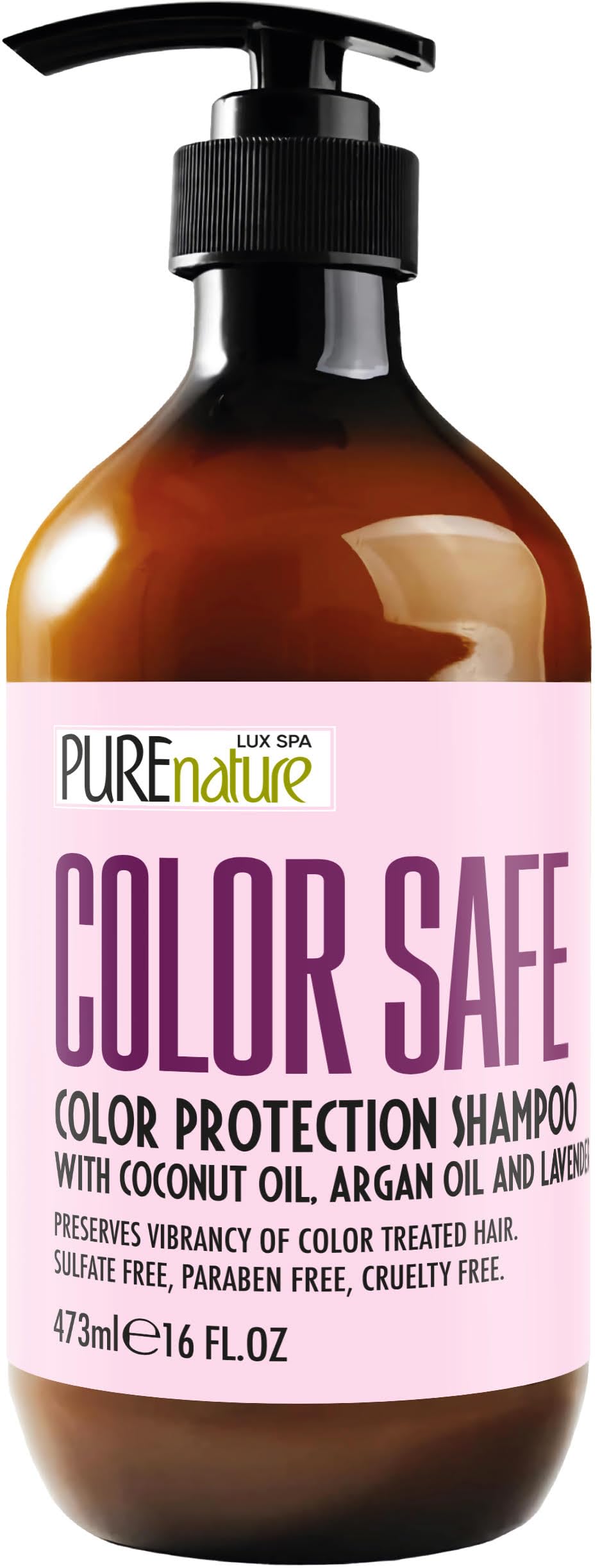 PURE NATURE LUX SPA Color Safe Shampoo 16 Fl Oz front view