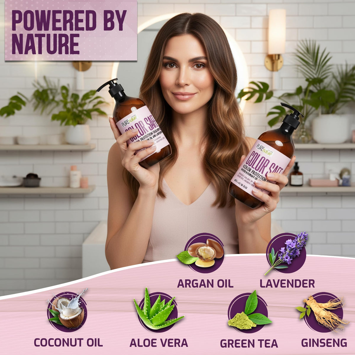 PURE NATURE LUX SPA Color Safe Shampoo and Conditioner Set packaging