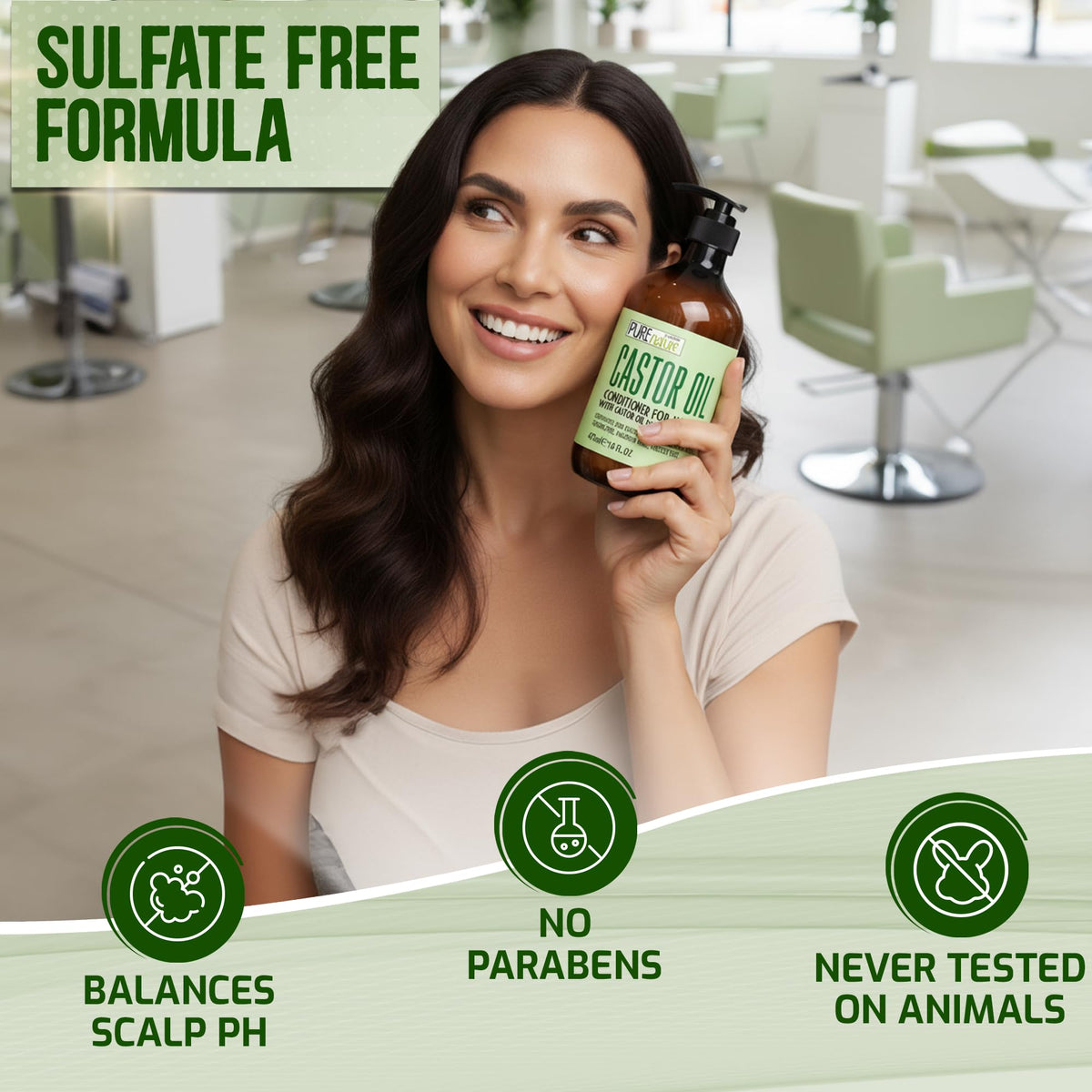 PURE NATURE LUX SPA conditioner bottle with keratin label