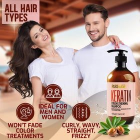 PURE NATURE LUX SPA Keratin Shampoo showing texture