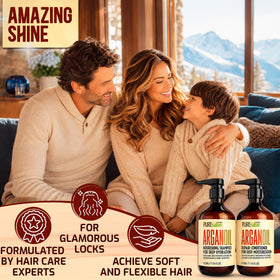 PURE NATURE LUX SPA Moroccan Argan Oil Shampoo and Conditioner Set lifestyle scene