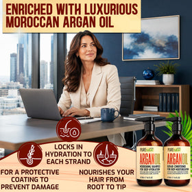 PURE NATURE LUX SPA Moroccan Argan Oil Shampoo bottle close-up