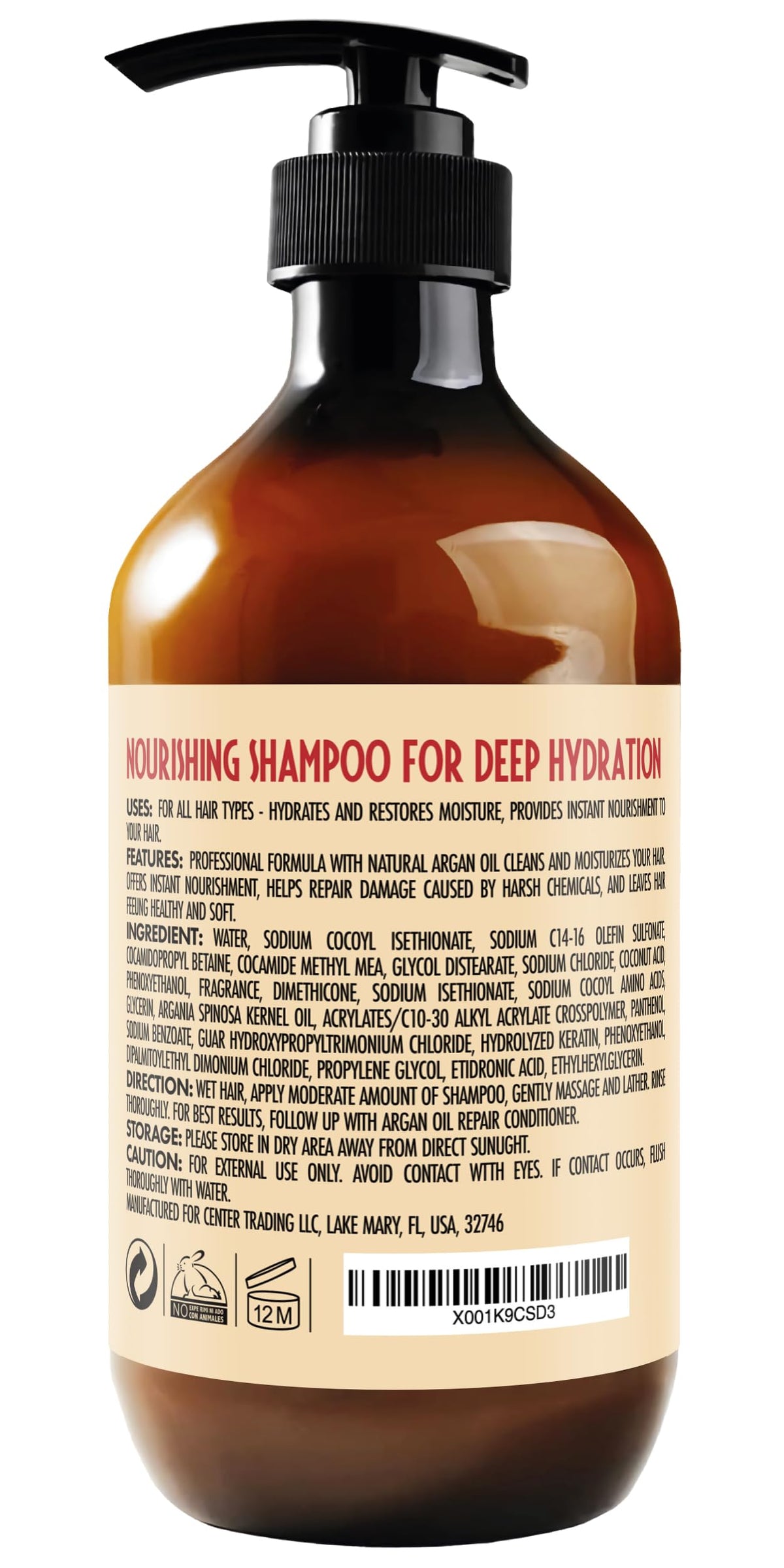 PURE NATURE LUX SPA Moroccan Argan Oil Shampoo packaging details