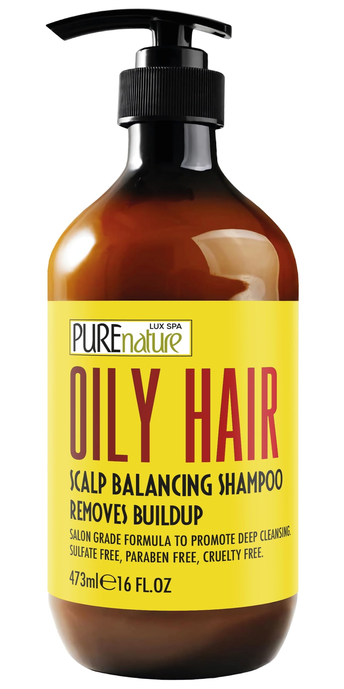 PURE NATURE LUX SPA Oily Hair Shampoo 16 Fl Oz front view
