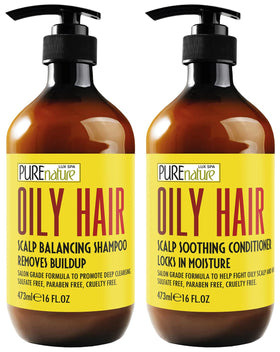 PURE NATURE LUX SPA Oily Hair Shampoo and Conditioner Set front view