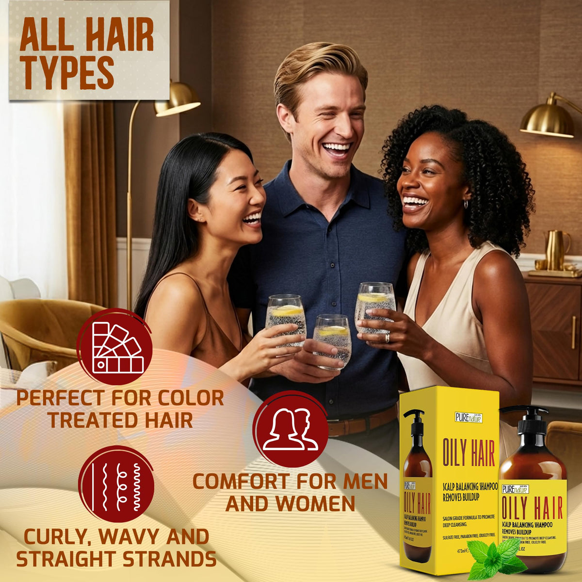 PURE NATURE LUX SPA Oily Hair Shampoo with ingredients