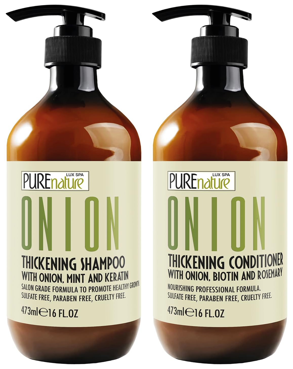 PURE NATURE LUX SPA Onion Shampoo and Conditioner Set front view