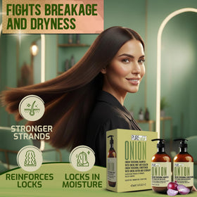 PURE NATURE LUX SPA Onion Shampoo and Conditioner Set with ingredients