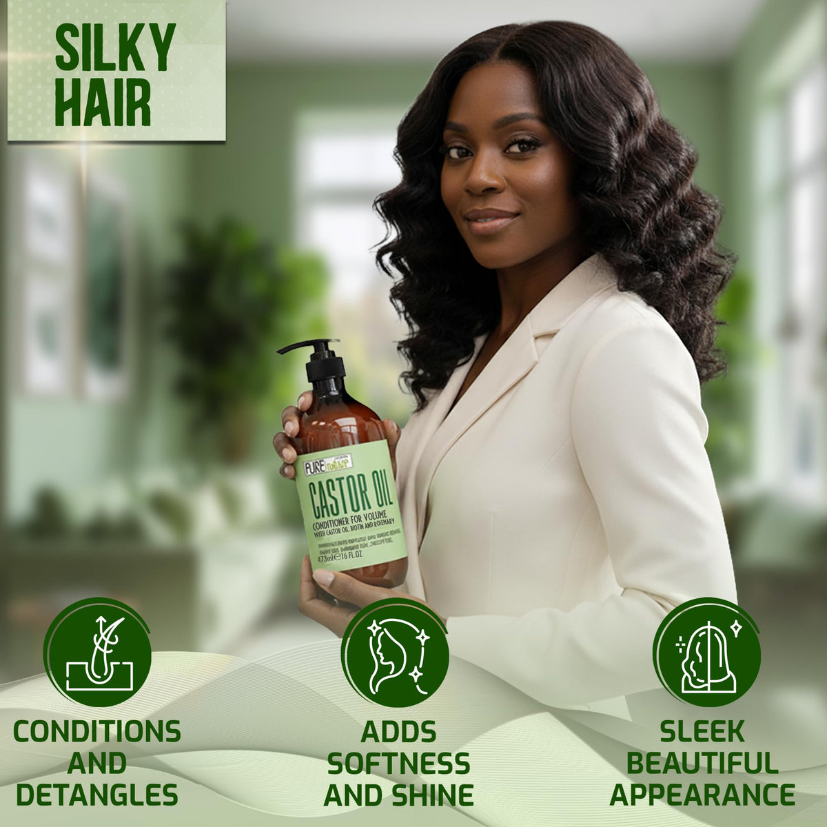 PURE NATURE LUX SPA shampoo and conditioner set with natural ingredients