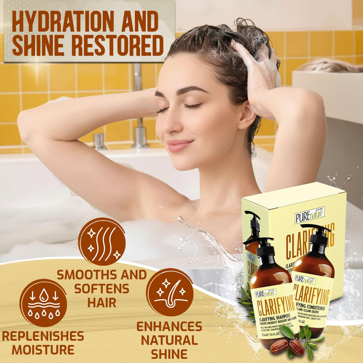 PURE NATURE LUX SPA shampoo bottle with pump