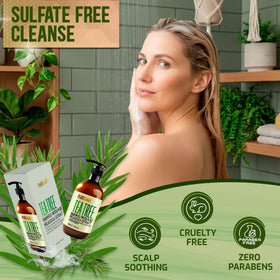 PURE NATURE LUX SPA Tea Tree Shampoo bottle side view