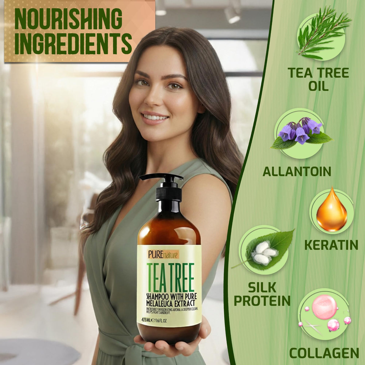 PURE NATURE LUX SPA Tea Tree Shampoo texture close-up