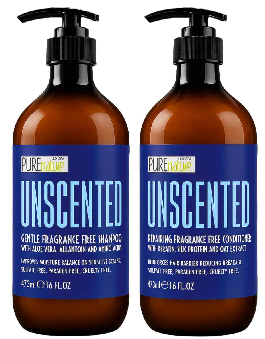 PURE NATURE LUX SPA Unscented Shampoo and Conditioner Set front view