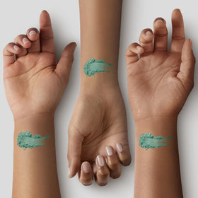 Pure Ziva Aloe Matte Turquoise Teal Green Eyeshadow on skin swatch
