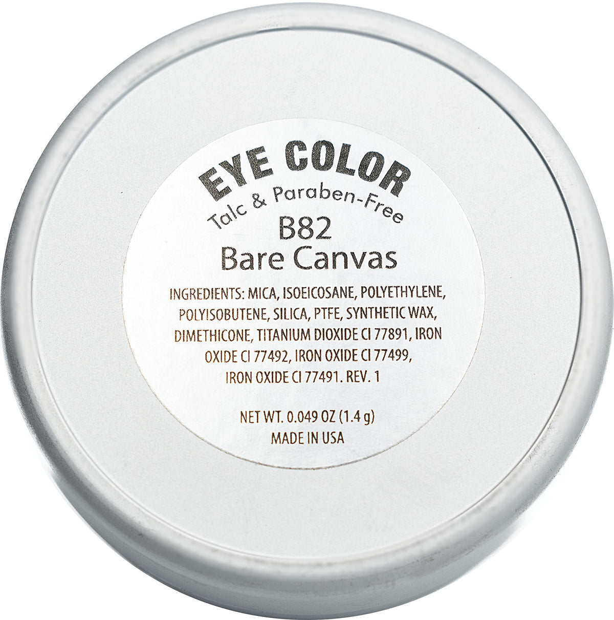Pure Ziva Bare Canvas Beige Matte Eyeshadow in packaging