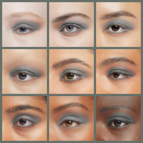 Pure Ziva Single Vegan Eyeshadow deep green blue grey with brush