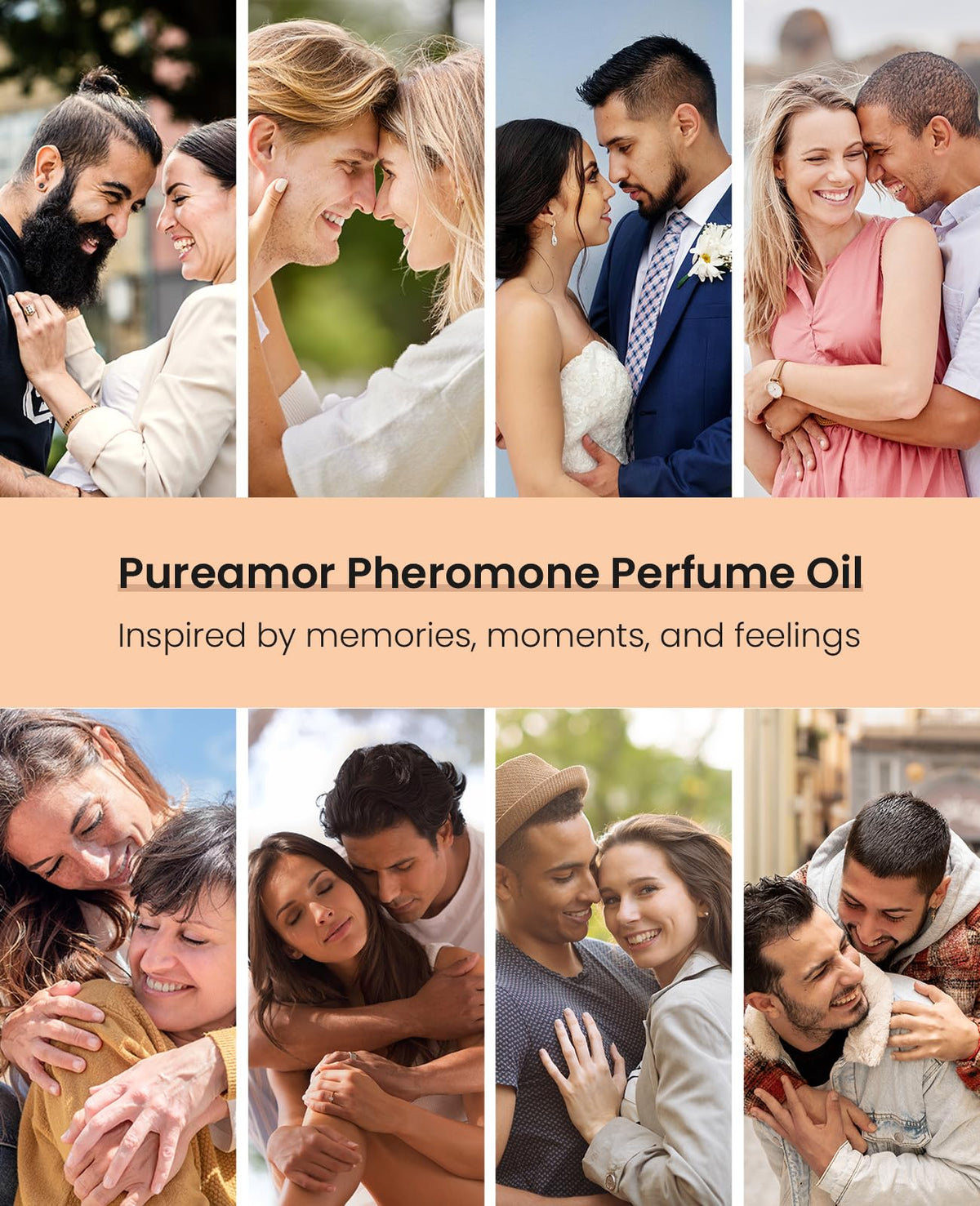 PUREAMOR Vanilla Cream Pheromones Perfume 10ml with ingredients display