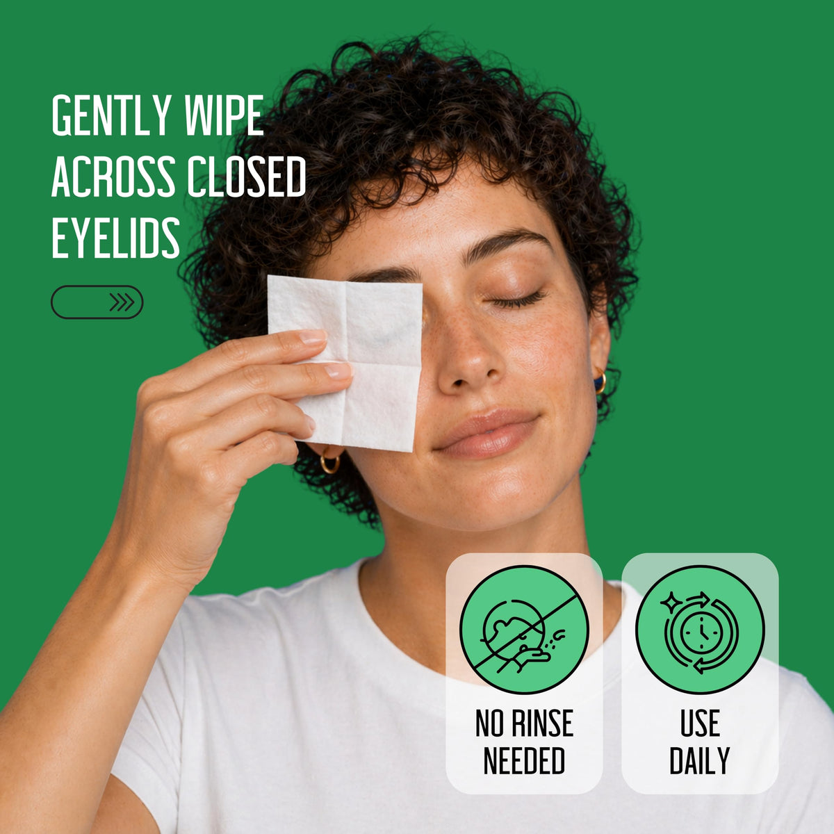 PURELID Tea Tree Eyelid Wipes opened to show texture