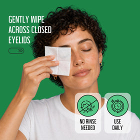 PURELID Tea Tree Eyelid Wipes opened to show texture