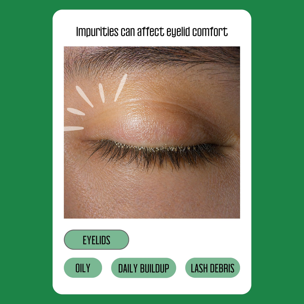 PURELID Tea Tree Eyelid Wipes showing ingredients list