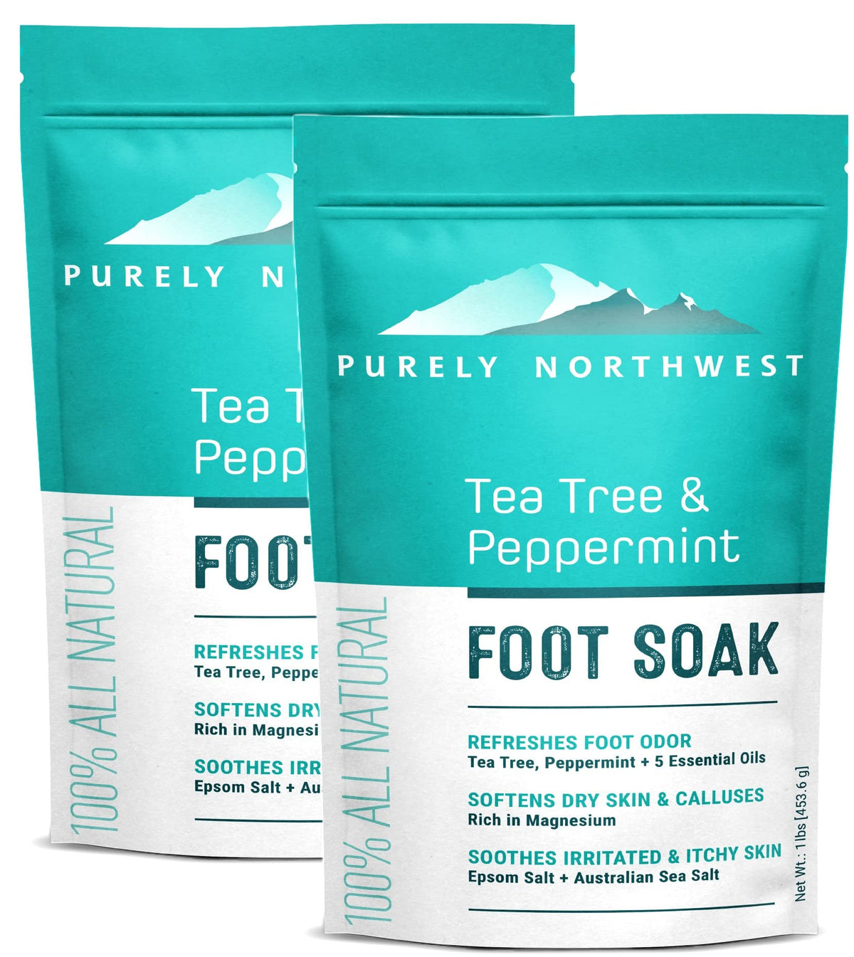 Purely Northwest Epsom Salt Tea Tree Foot & Body Soak 2 LB front view