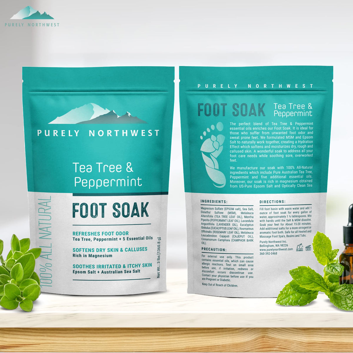 Purely Northwest Foot Soak with Epsom salt and peppermint