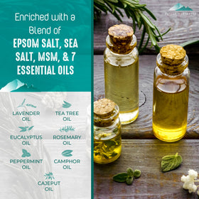 Purely Northwest Foot Soak with essential oils displayed