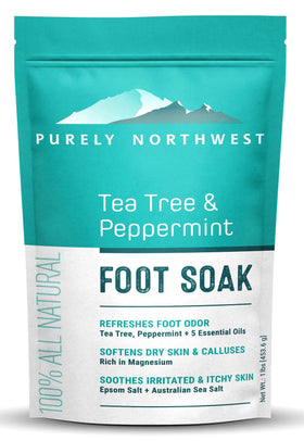 Purely Northwest Tea Tree and Peppermint Foot Soak front view packaging