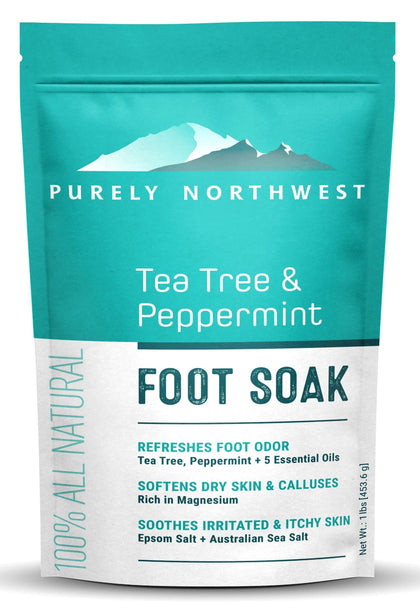 Purely Northwest Tea Tree and Peppermint Foot Soak front view packaging